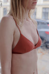 BASERANGE Mississippi bra narrow side series collection bamboo fiber bamboo cotton soft underwear France BAS-BRMI-BL-AU23-SHAOHONG burn red